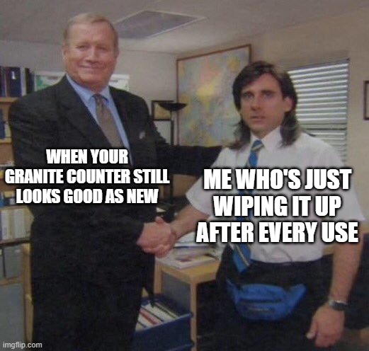 The Office congratulations meme about a Clean Granite Countertop