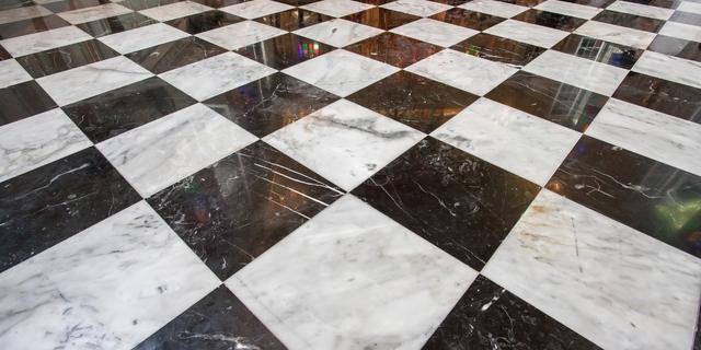 Checkered marble floor